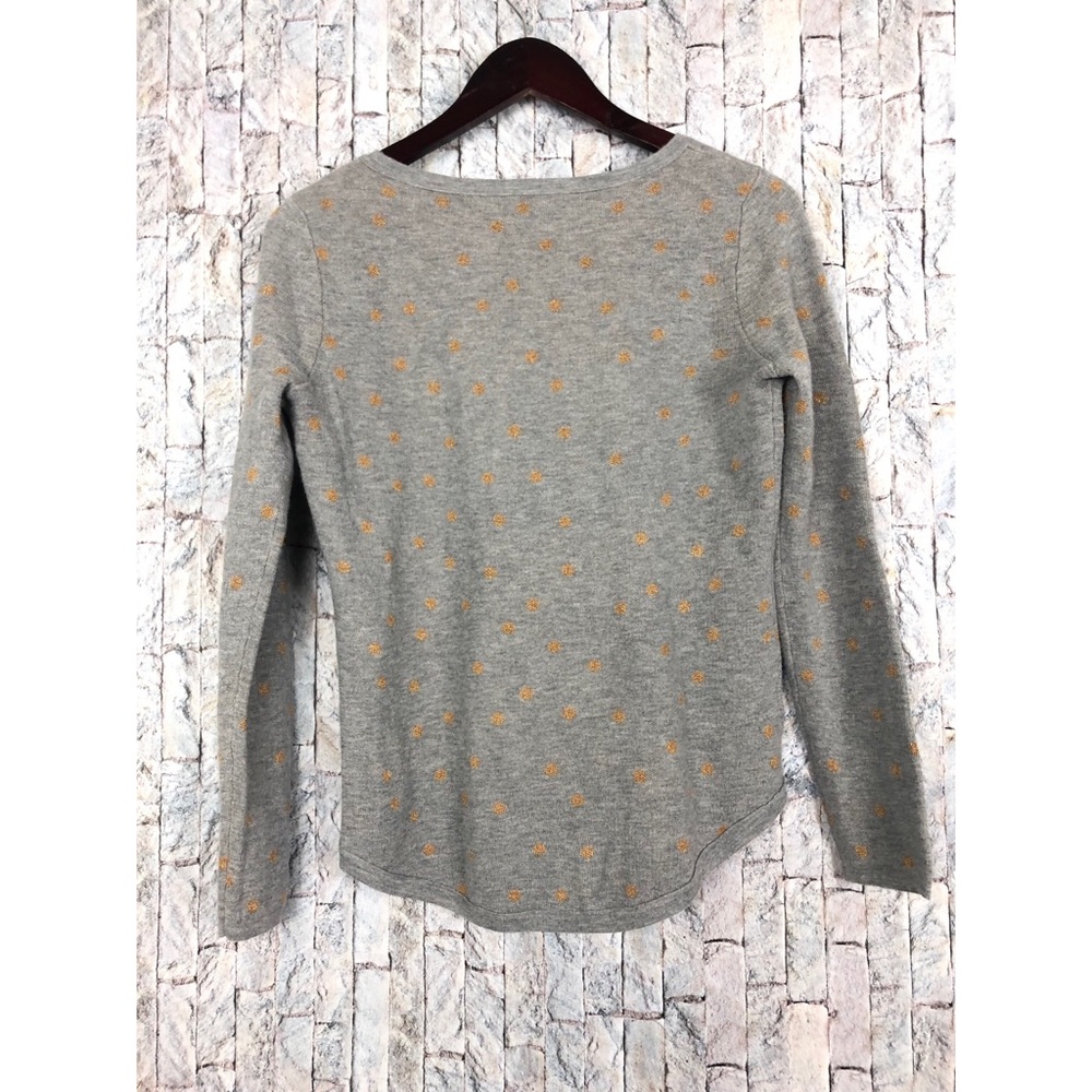 Ann Taylor Loft Gray Polka Dot Knit Top - Picture 2 of 4